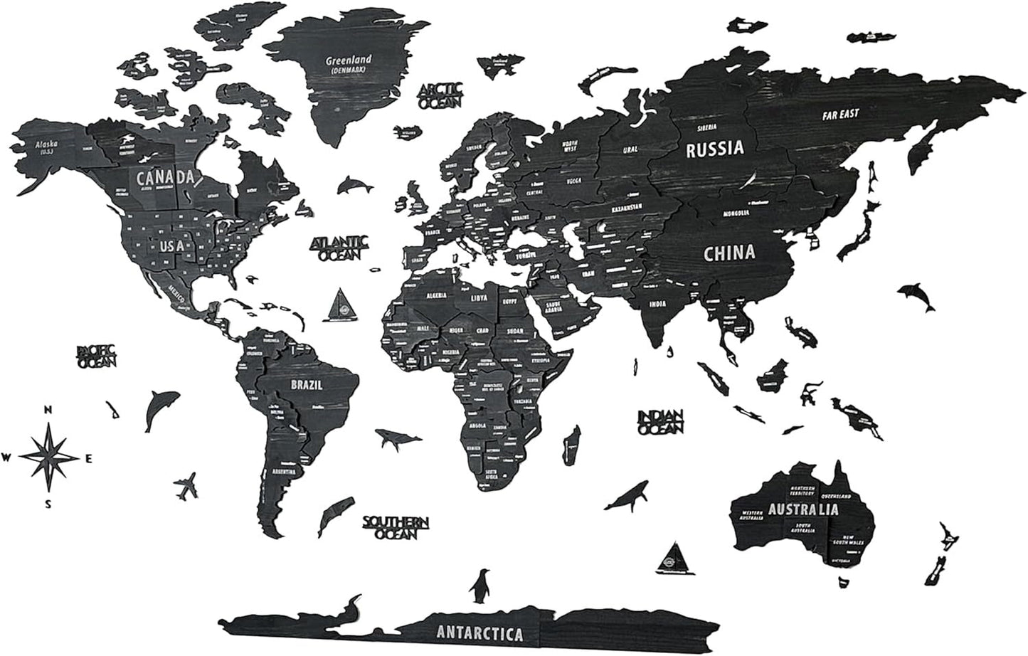 Large World Map Wall Decor – Minimalist Travel Wall Art