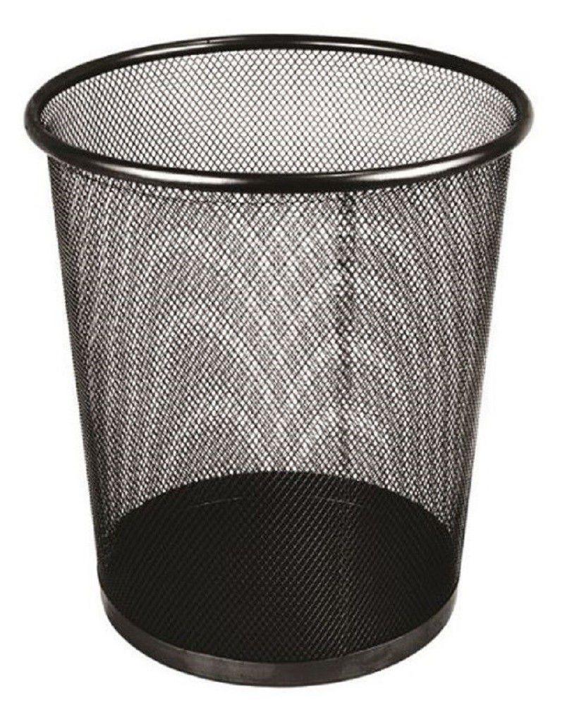 Circular Mesh Waste Paper Basket – Metal Office Dustbin for Home, Bedroom & Office