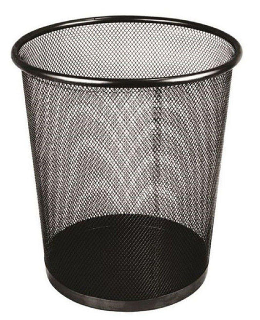 Circular Mesh Waste Paper Basket – Metal Office Dustbin for Home, Bedroom & Office