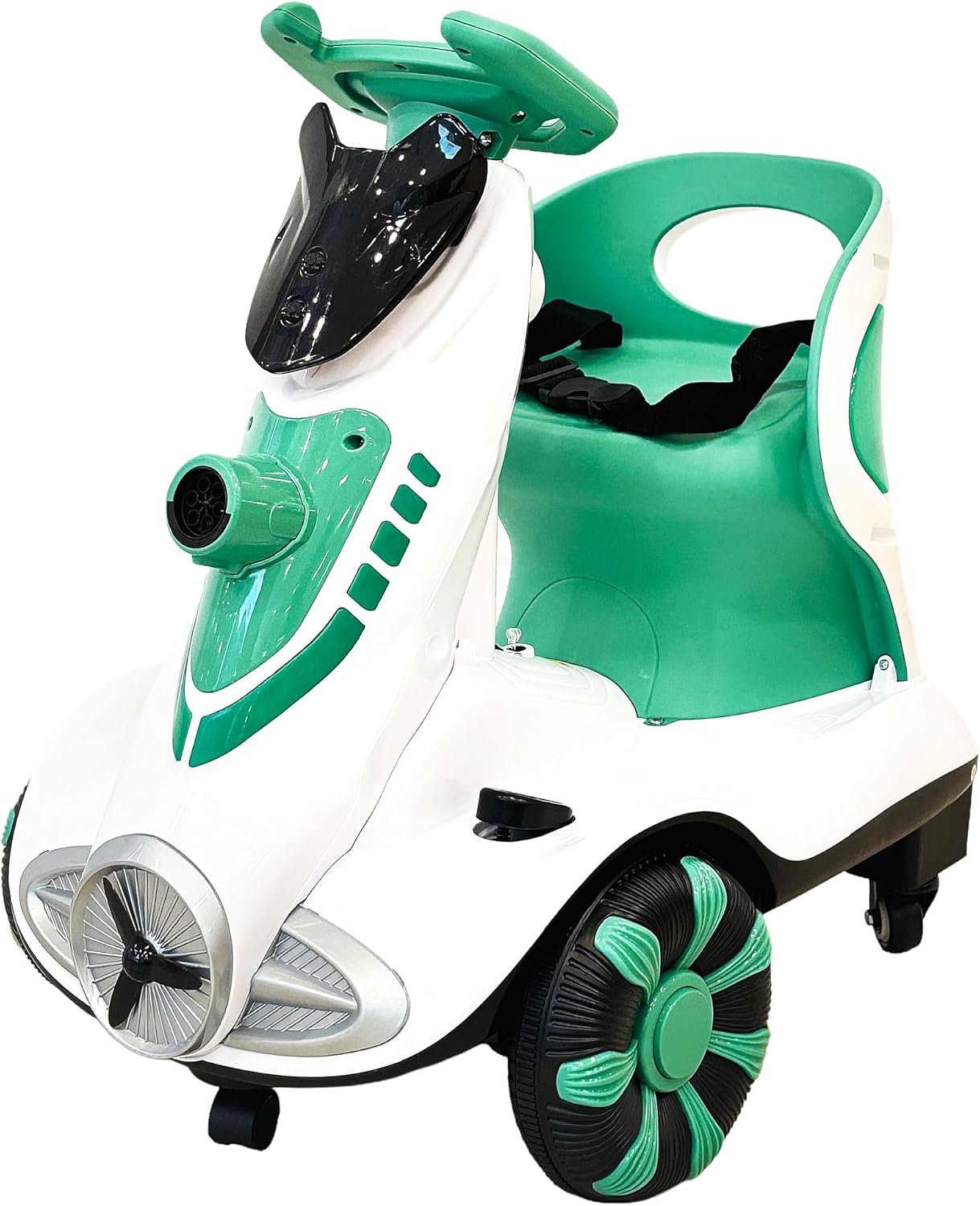 Kids Electric Ride-On Car, Red and White, Racing Style, Battery Powered, Indoor/Outdoor Use 3-5 years (green/white)