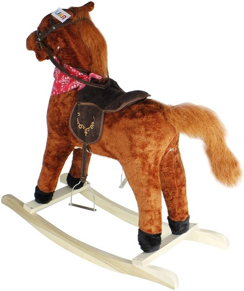 Rocking Horse for Kids – Soft Plush Wooden Rocking Horse with Safe Rocking Base