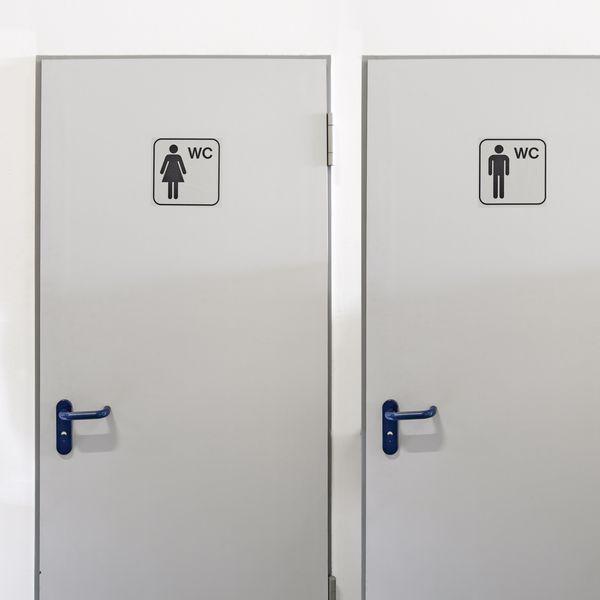 Restroom WC Door Sign – Male & Female Toilet Wall Door Signs for Home, Office & Business