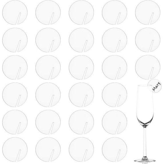 Clear Acrylic Drink Tags Set of 20
