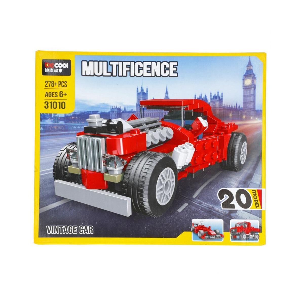 DECOOL Multificence 31010 Vintage Car Building Set – 278+ Pieces 20-in-1