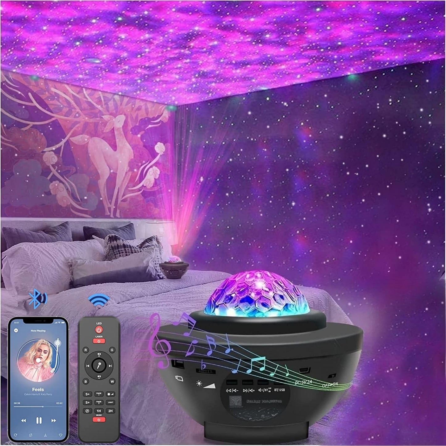 Star Projector Night Light – LED Galaxy Projector Lamp for Bedroom & Home