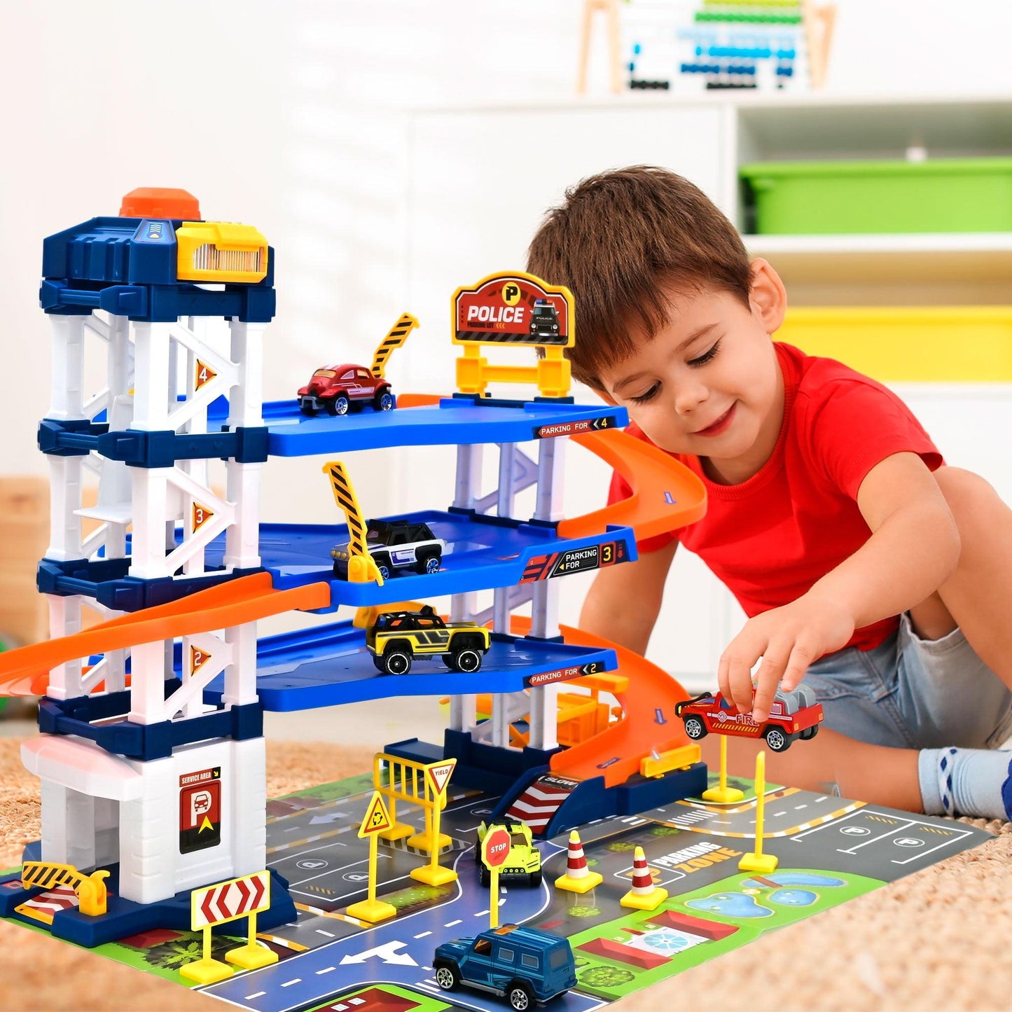 Hot Parking Lot Toy Set – Multi-Level Car Parking Garage Playset for Kids