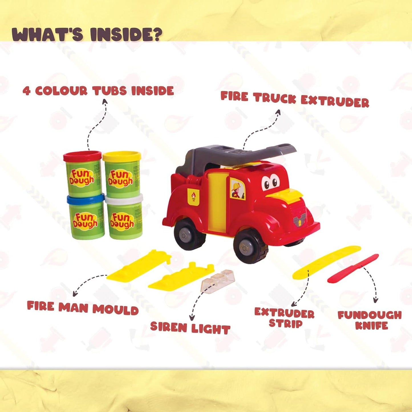 LANFA TOYS Fire Truck Dough Playset – Creative Modeling Dough & Firefighter Toy Set for Kids
