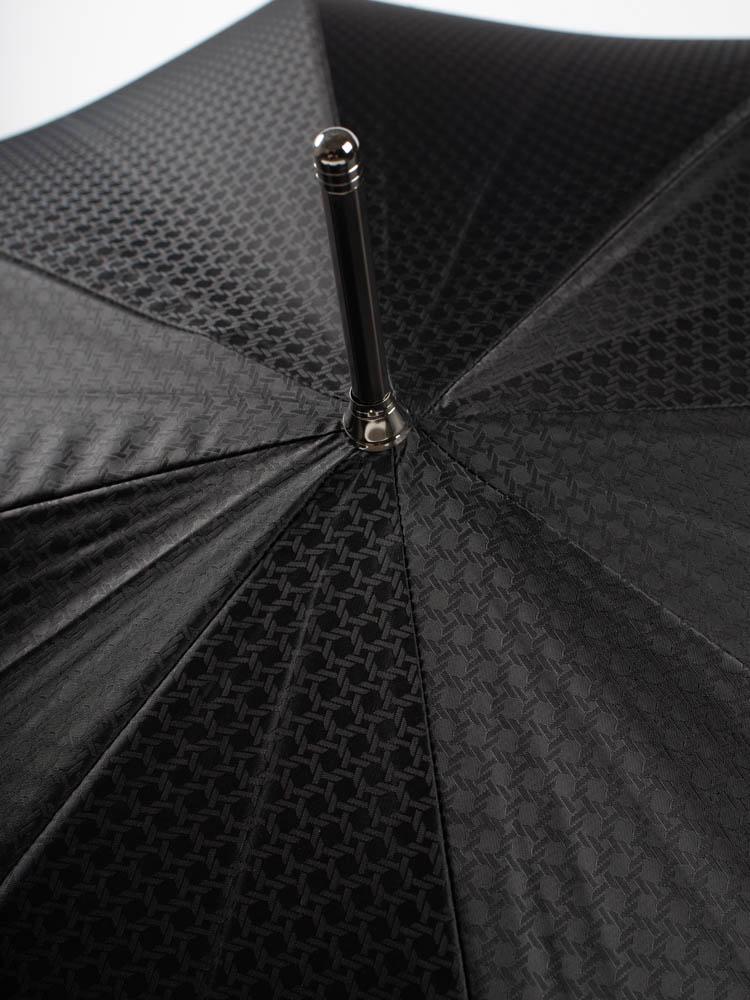 Black Leather Pattern Portable Folding Umbrella