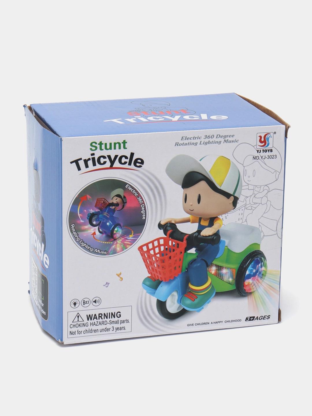 Kids Stunt Tricycle Toy – Colorful Pull-Back & Trick Bicycle