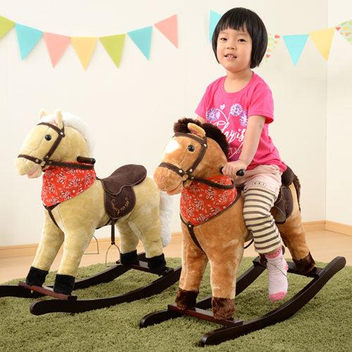 Soft Ride-On Horse Toy with Music – Plush Kids Rocking Horse with Saddle & Handles