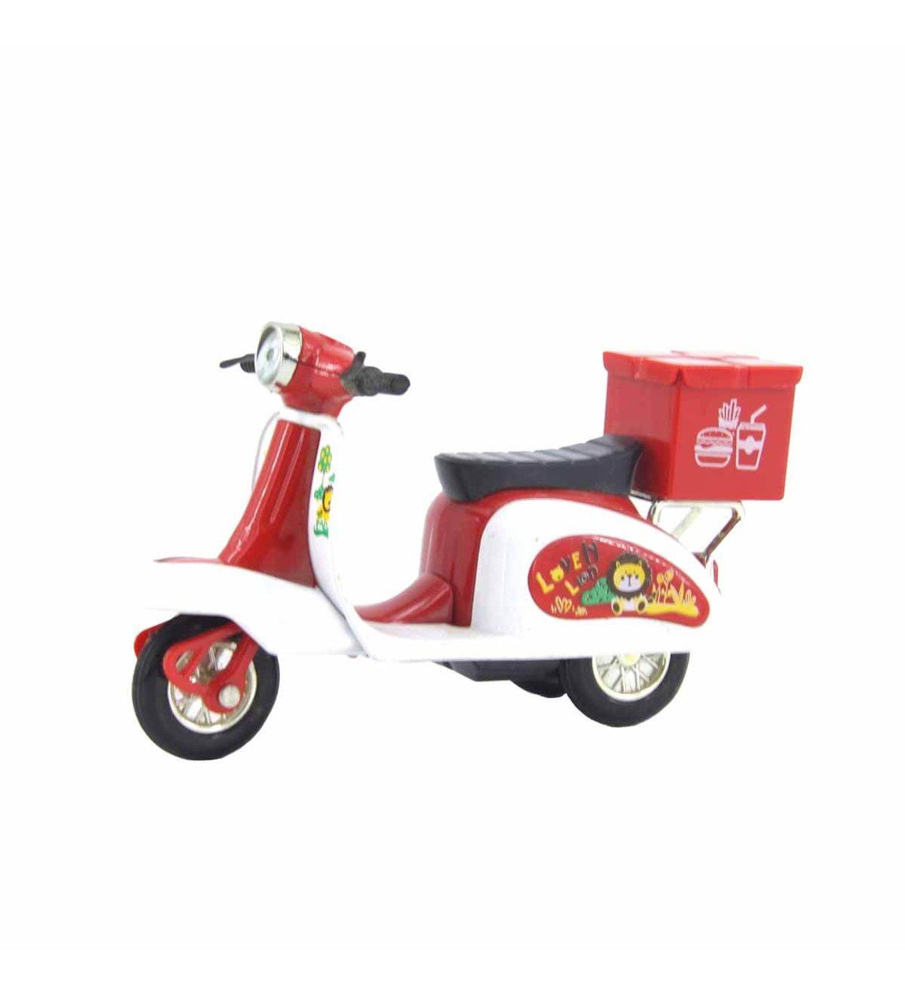 Fast Food Motorcycle Toy – Kids Pretend Play Delivery Motorbike with Accessories
