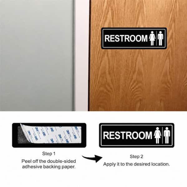 Restroom WC Door Sign – Male & Female Toilet Wall Door Signs for Home, Office & Business