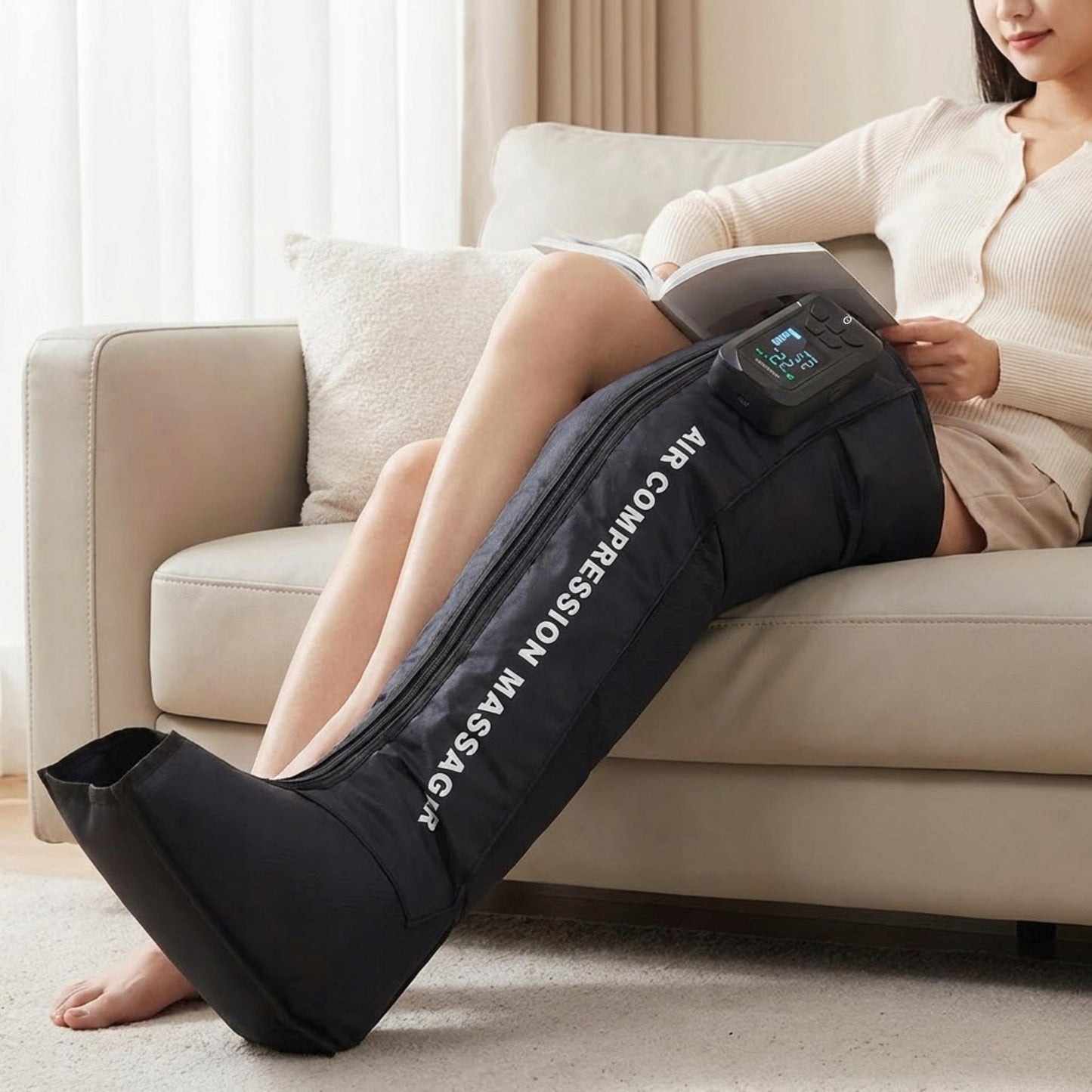 Comelax Air Compression Leg Massager with Cold Therapy – Portable Leg & Calf Recovery Device