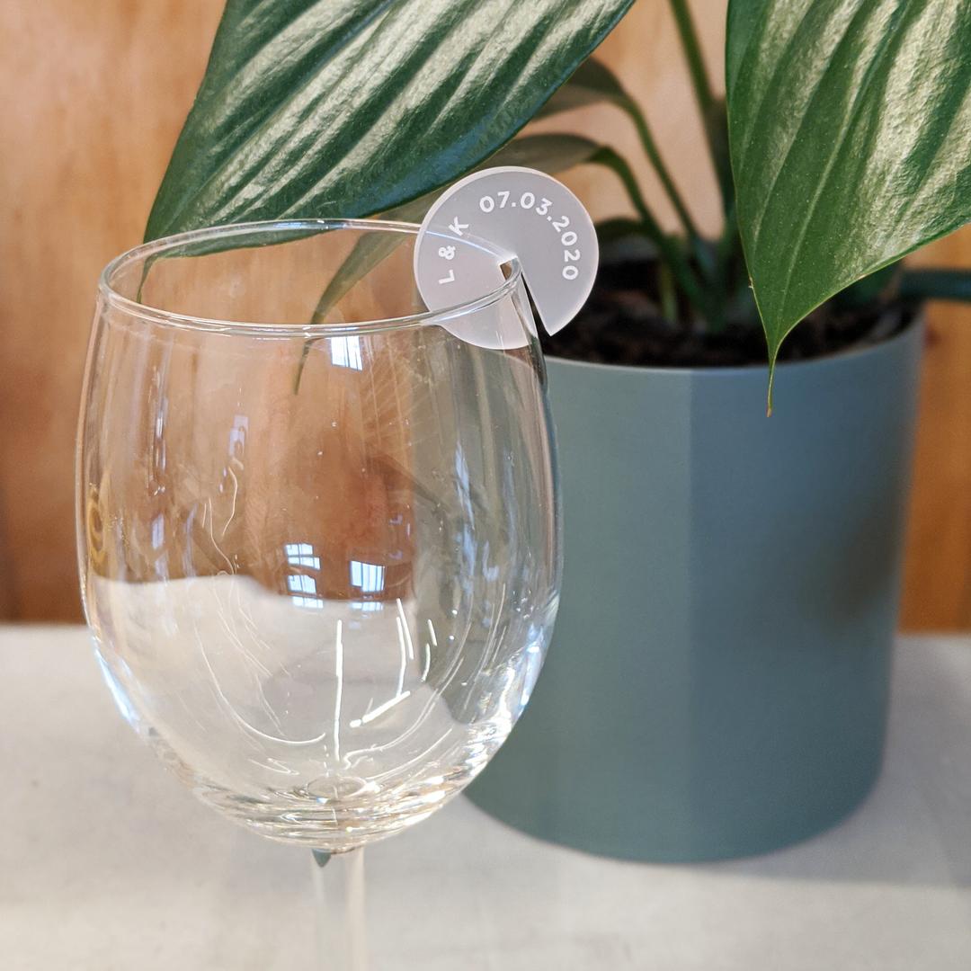 Clear Acrylic Drink Tags Set of 20