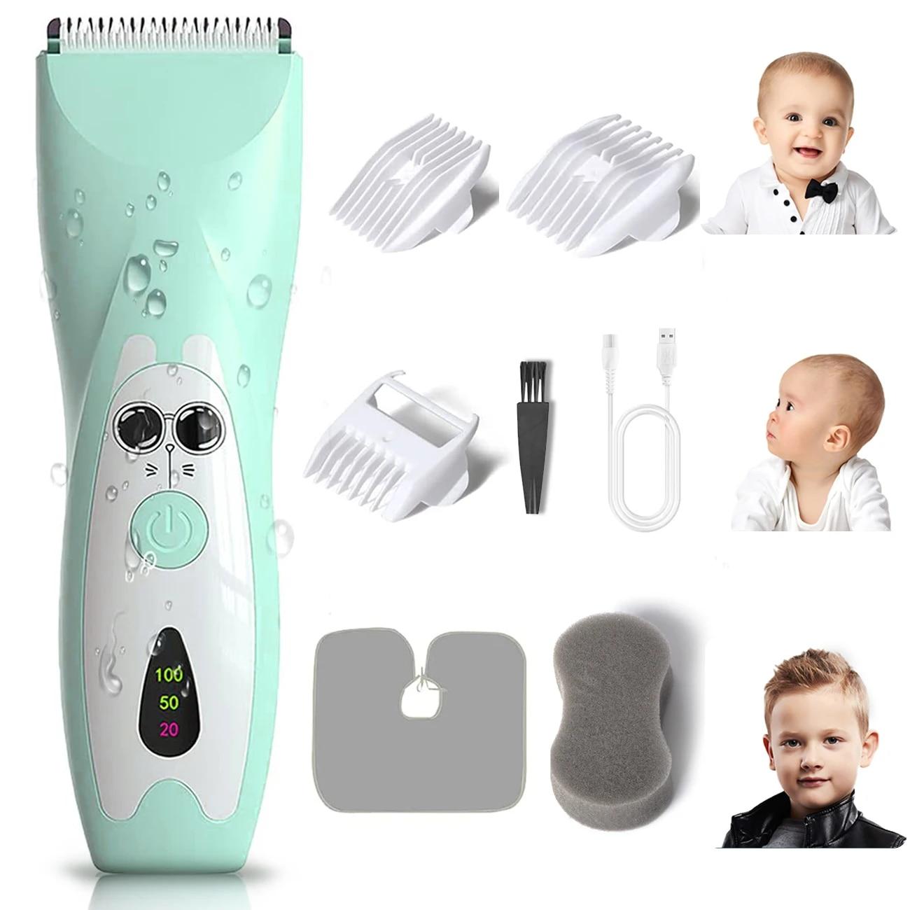Lusun IPX7 Waterproof Baby Hair Clipper – Gentle Electric Hair Trimmer for Children