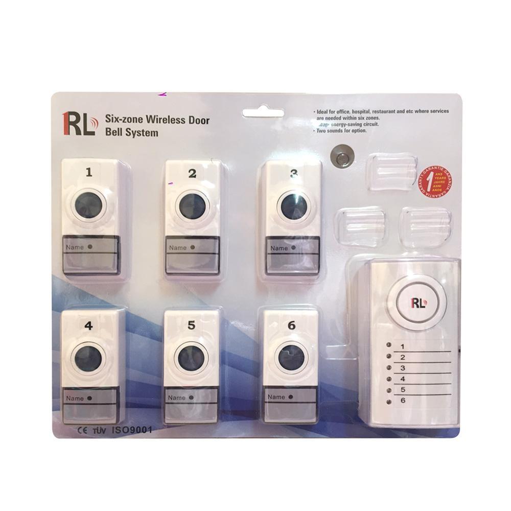 6-Zone Wireless Doorbell System with Push Buttons