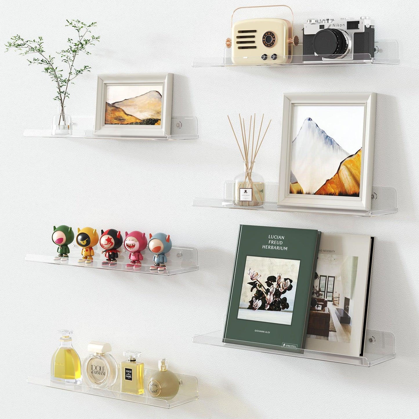 Clear Acrylic Floating Wall Shelves