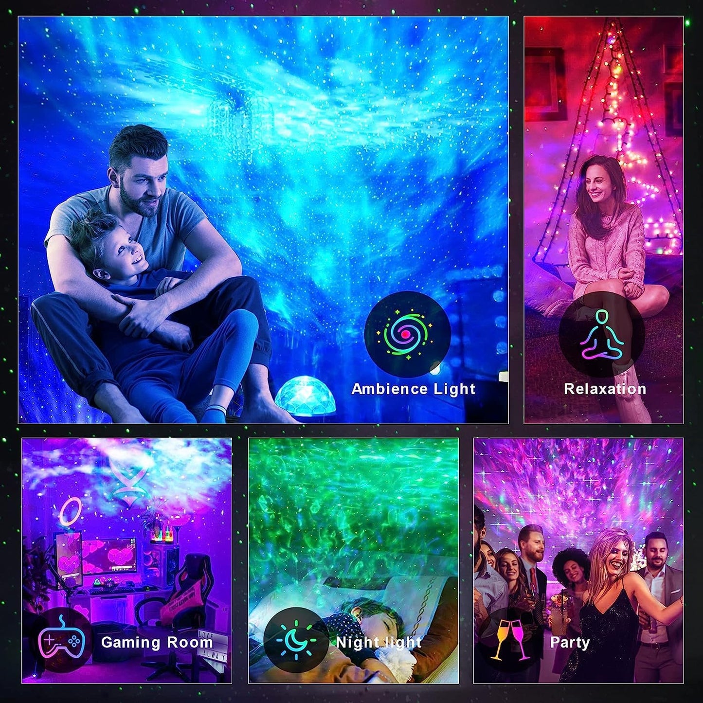 Star Projector Night Light – LED Galaxy Projector Lamp for Bedroom & Home