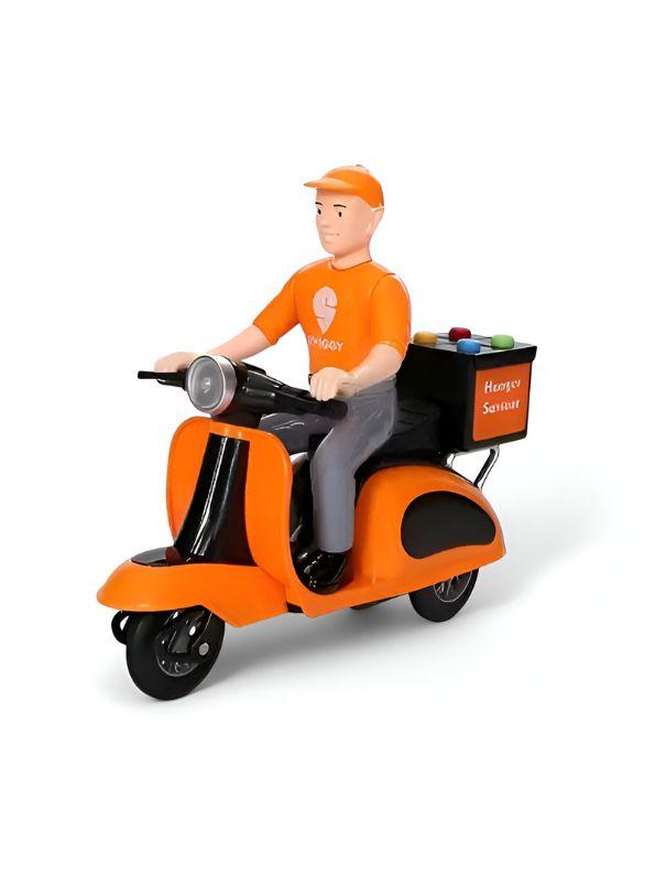 Fast Food Motorcycle Toy – Kids Pretend Play Delivery Motorbike with Accessories