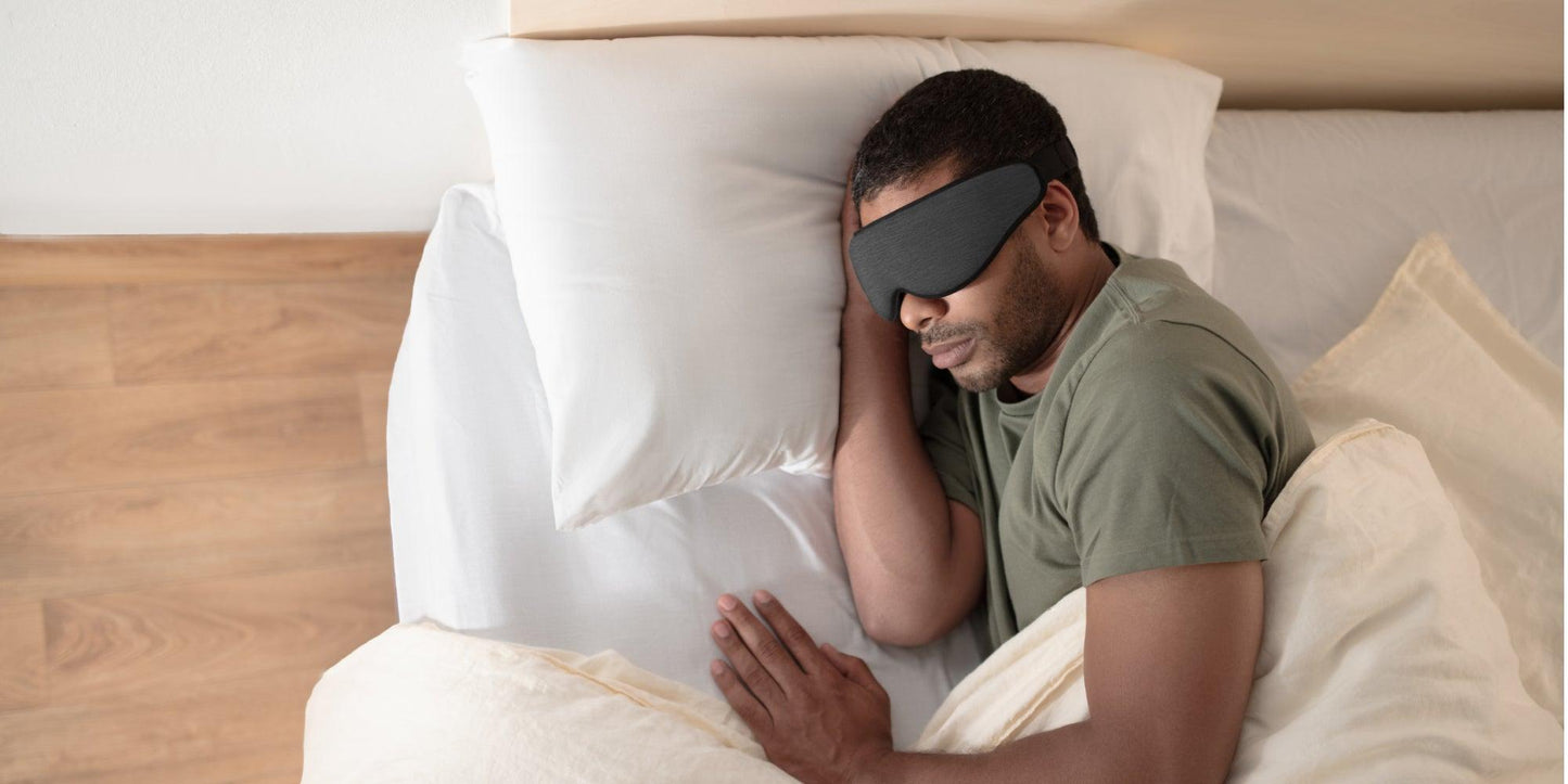 Soft Sleep Eye Mask – Comfortable Black Sleeping Blindfold for Travel & Hom