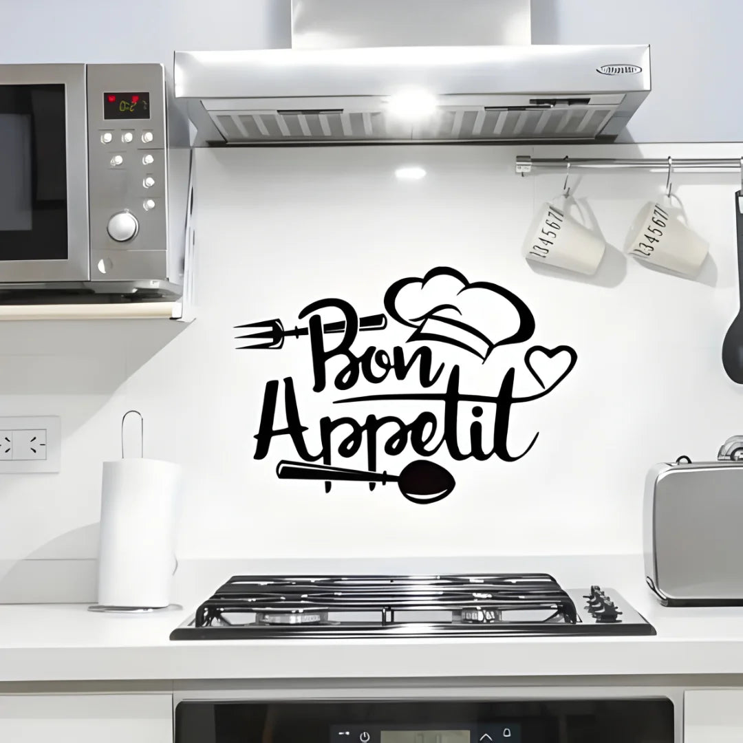 Chef's Cap Fork Spoon Acrylic Wall Decal - Beautiful Kitchen Decor for UAE Homes & Restaurants