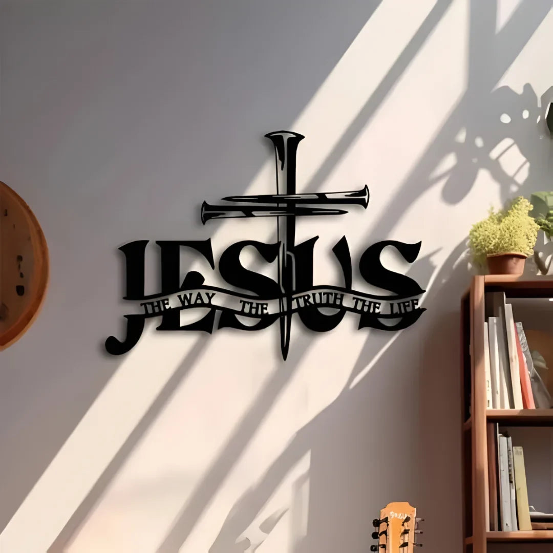 Cross with Jesus Name Acrylic Wall Décor | Christmas Home Decor UAE