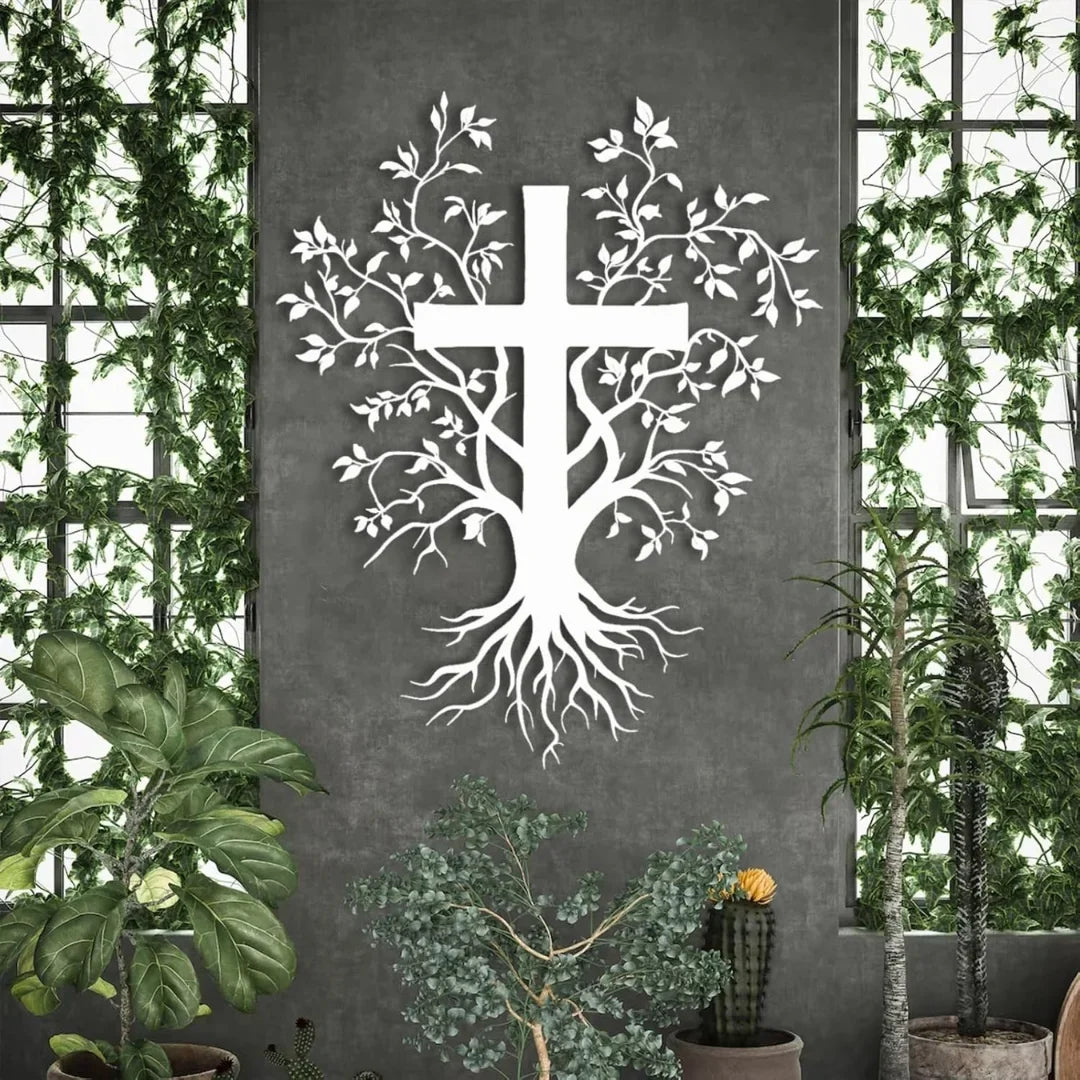 Jesus Cross with Tree – Christmas Gift & Christian Wall Decal UAE