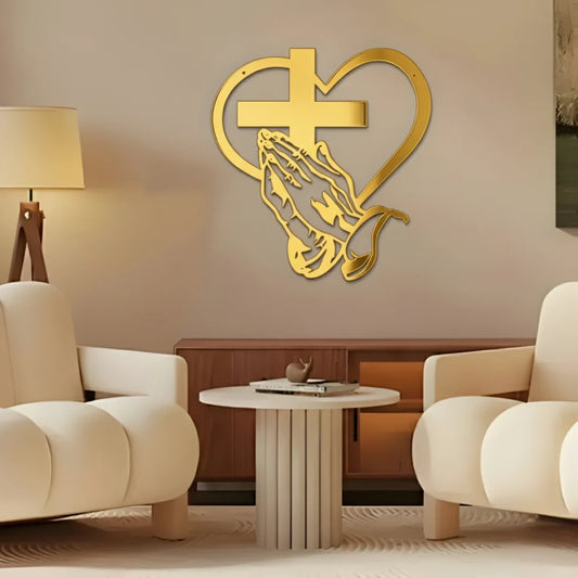 Jesus Hand with Cross & Hearts – Christian Home Wall Decal UAE