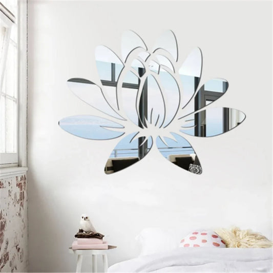 Lotus Flower Acrylic Mirror Decal Modern Home Decor UAE