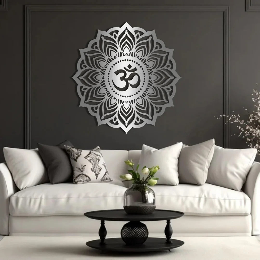 Lotus Mandala Om Acrylic Wall Art | Spiritual Home Decor