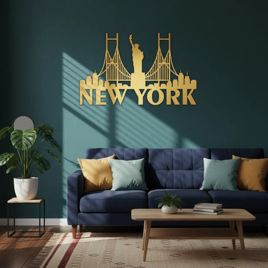 New York Bridge Skyline Decal USA City Acrylic Art