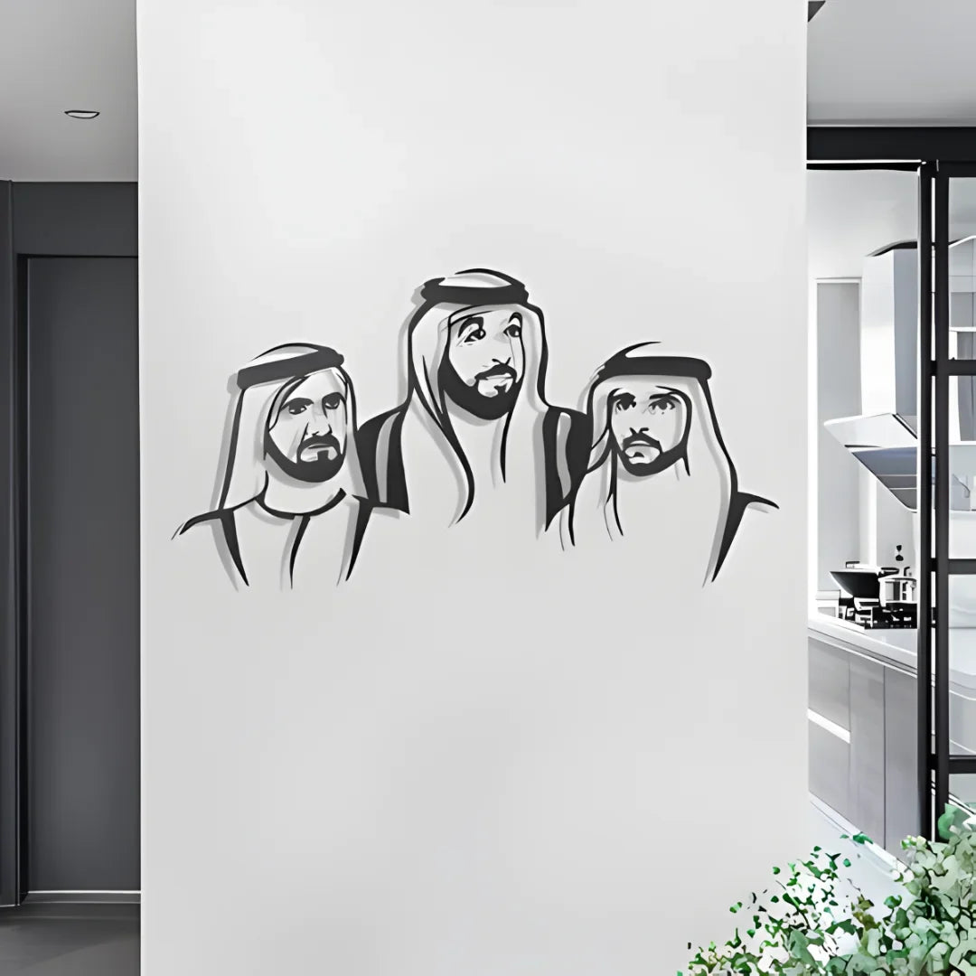 Sheikh Khalifa, Mohammad & Hamdan Acrylic Portrait