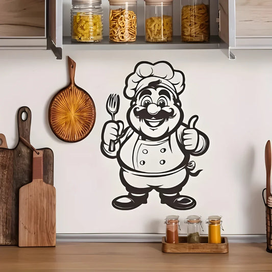 Chef With Fork Kitchen & Dining Wall Decor | Acrylic Wall Art for Home