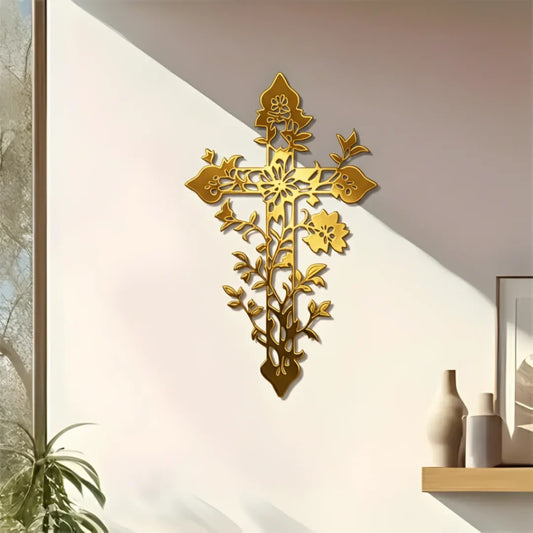 Jesus Cross Floral Tree Branches – Christian Wall Décor UAE | Christmas & Baptism Gift for Church & Home