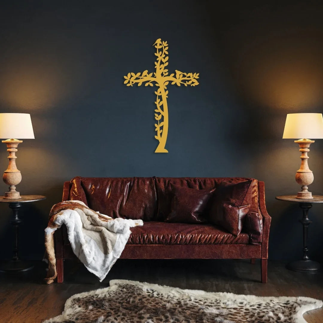 Jesus Cross Tree & Birds – Christian Home Décor UAE | Christmas & Baptism Gift for Church & Home