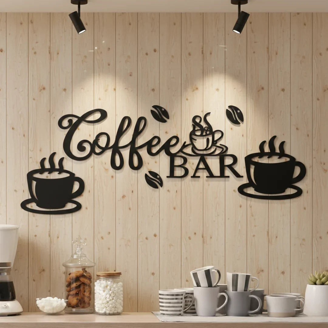 Coffee Bar Wall Decor 3D Acrylic | Cafe Wall Art