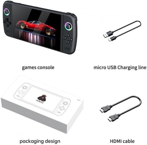 M27 Retro Handheld Game Console 7-Inch IPS Screen, 20000 Games, Linux System, 64GB