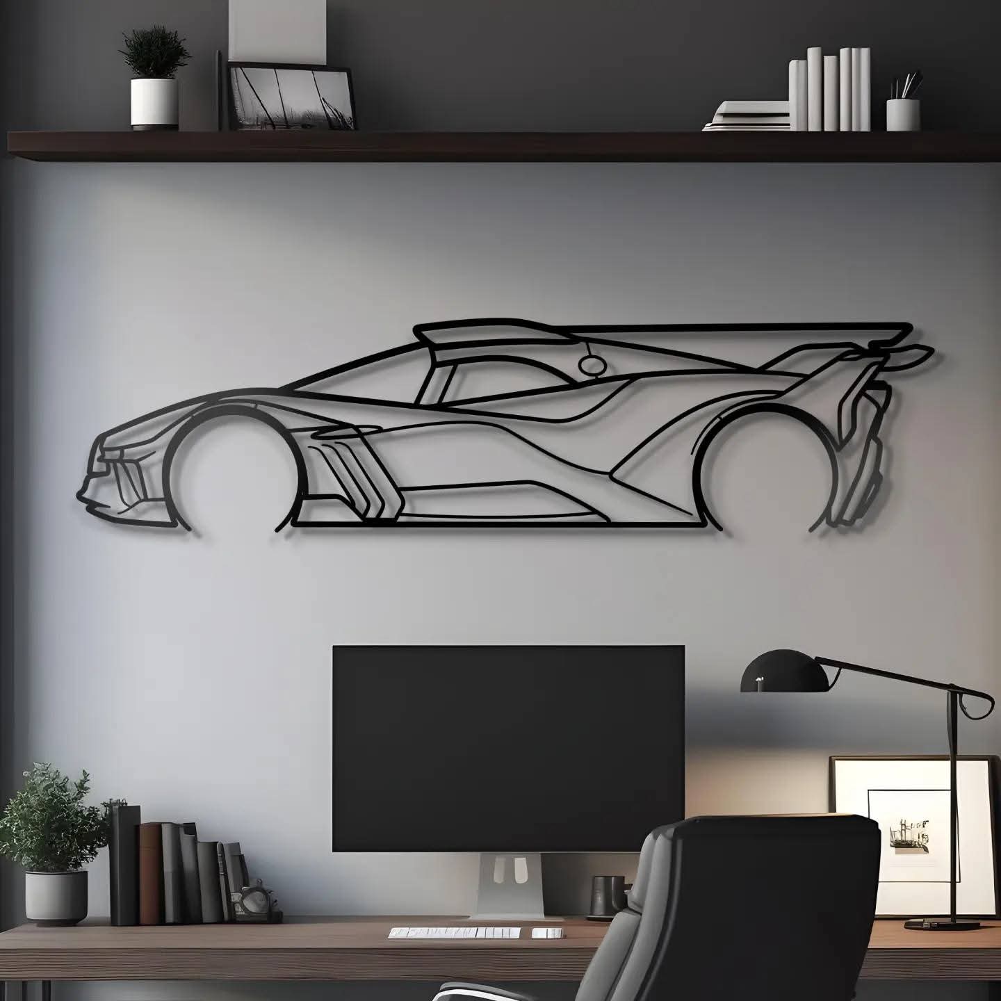 Luxury Car Outline Wall Art Set – Modern Automotive Wall Decoration