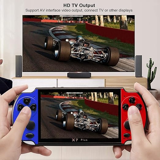 X7 Plus Handheld Game Console, 5.1 Inch, 8GB, 10,000 Built-in Games, Portable Retro Console