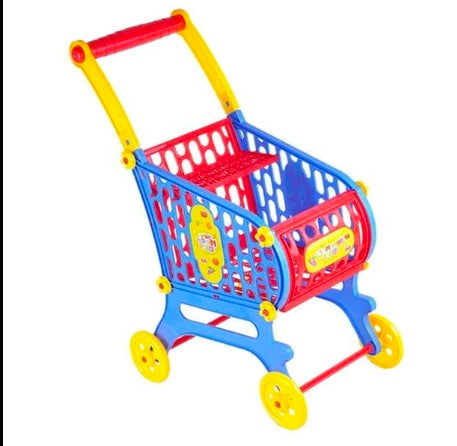 Kids Shopping Cart Toy – Mini Supermarket Trolley Pretend Play Set