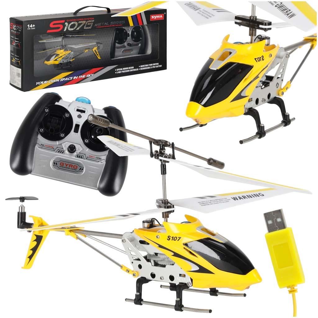 Syma S107G 3-Channel RC Helicopter with Gyro – Yellow