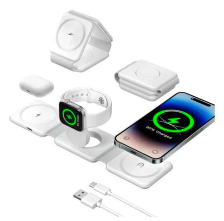 3-in-1 Magnetic Wireless Charger – Foldable Charging Station for Phone, Watch & AirPods