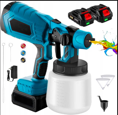 Portable Cordless HVLP Paint Sprayer – Brushless Electric Spray Gun for Home & DIY Painting