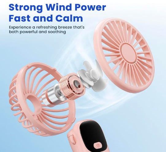 4000mAh Rechargeable Handheld Fan with LED Display | Portable Mini Fan