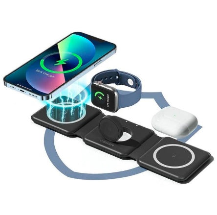 3-in-1 Magnetic Wireless Charger – Foldable Charging Station for Phone, Watch & AirPods