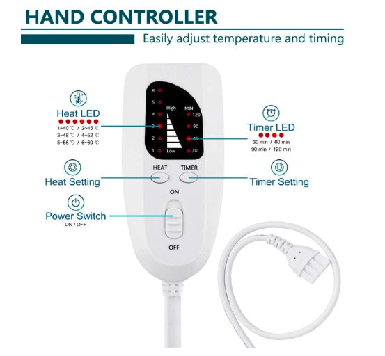 Electric Heating Pad with Adjustable Heat & Timer – Portable Body Heating Pad